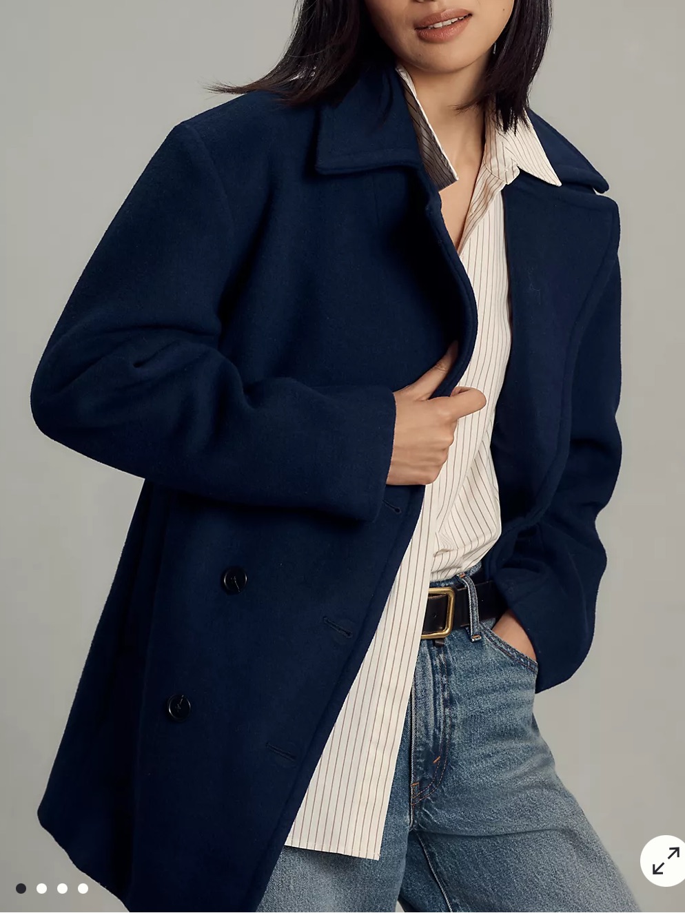 Anthropologie Maeve Double Breasted Wool Coat